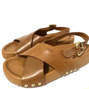 Chloé Mae Leather Sandals | Ginger | US 8