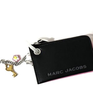 MARC JACOBS Zip Wallet Card Case Coin Key Chain | Black