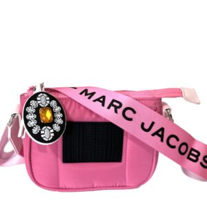 Marc Jacobs Girls Mini Crossbody Logo Strap Bag in Pink Fuchsia