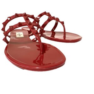 Valentino Garavani Women Rockstud Thong Slide Sandals | Red | Size 37