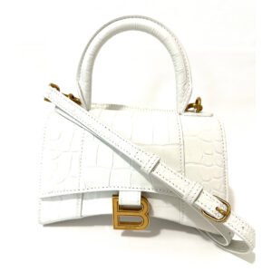 Balenciaga White Croc Embossed Crossbody