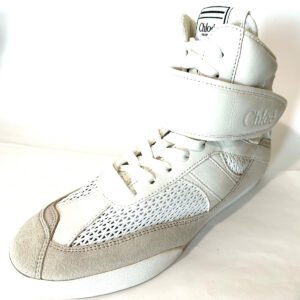 Chloe Kicks Leather & Mesh High Top Sneakers (US 7.5)