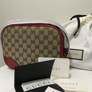Gucci Bree Red Original Canvas GG Logo Cross-Body Handbag